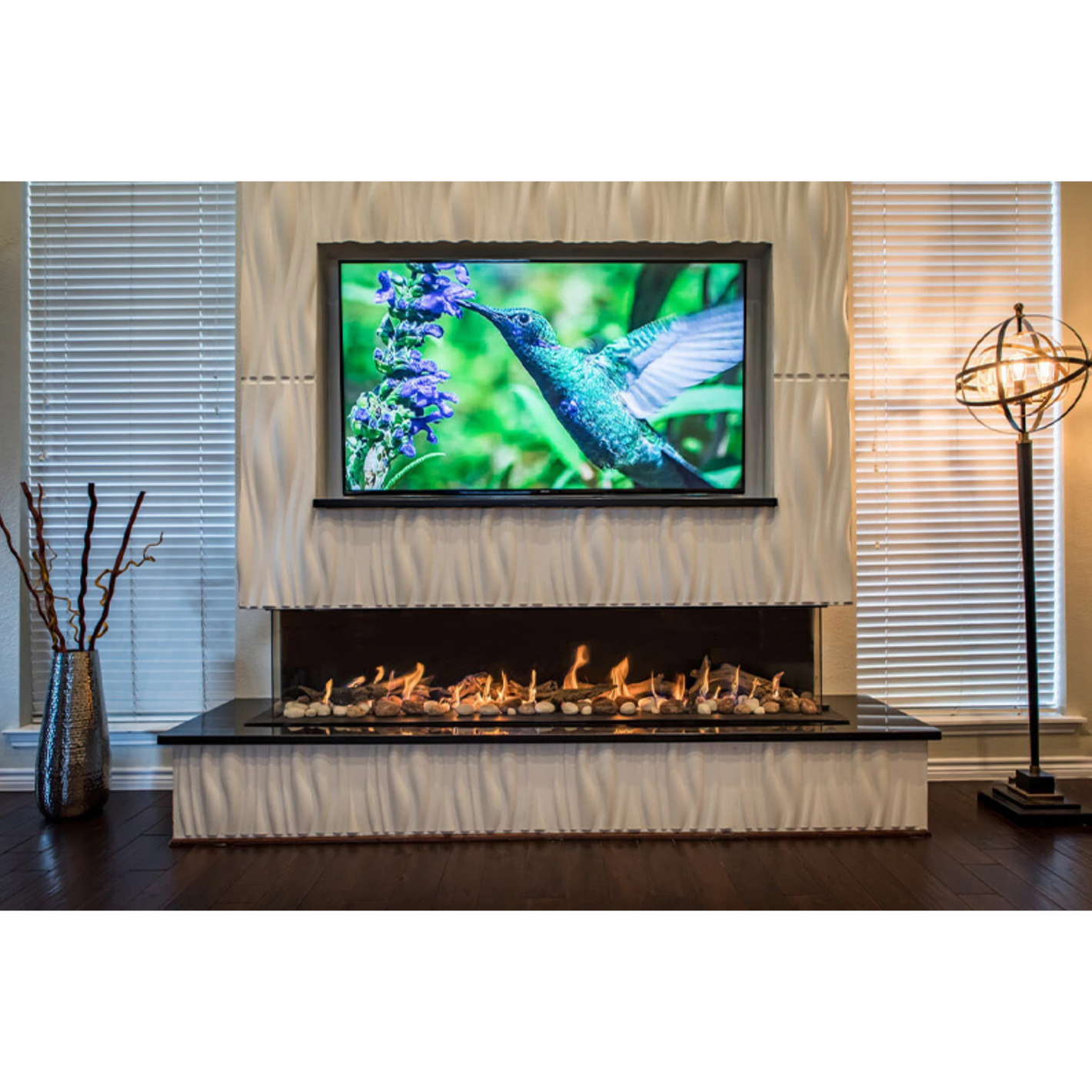Flare Fireplaces Modern Double Corner Indoor Fireplaces
