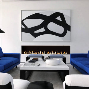 Modern front facing indoor fireplaces