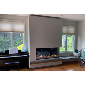 Modern right corner indoor fireplaces