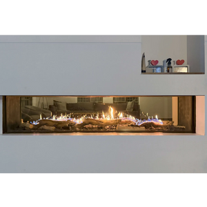 Modern See Through indoor  fireplace