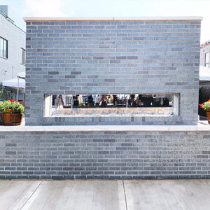 See Through outdoor fireplace