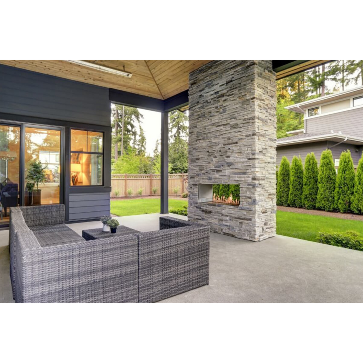Flare Fireplaces See Through Outdoor Fireplace