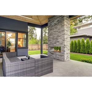 See Through outdoor fireplace