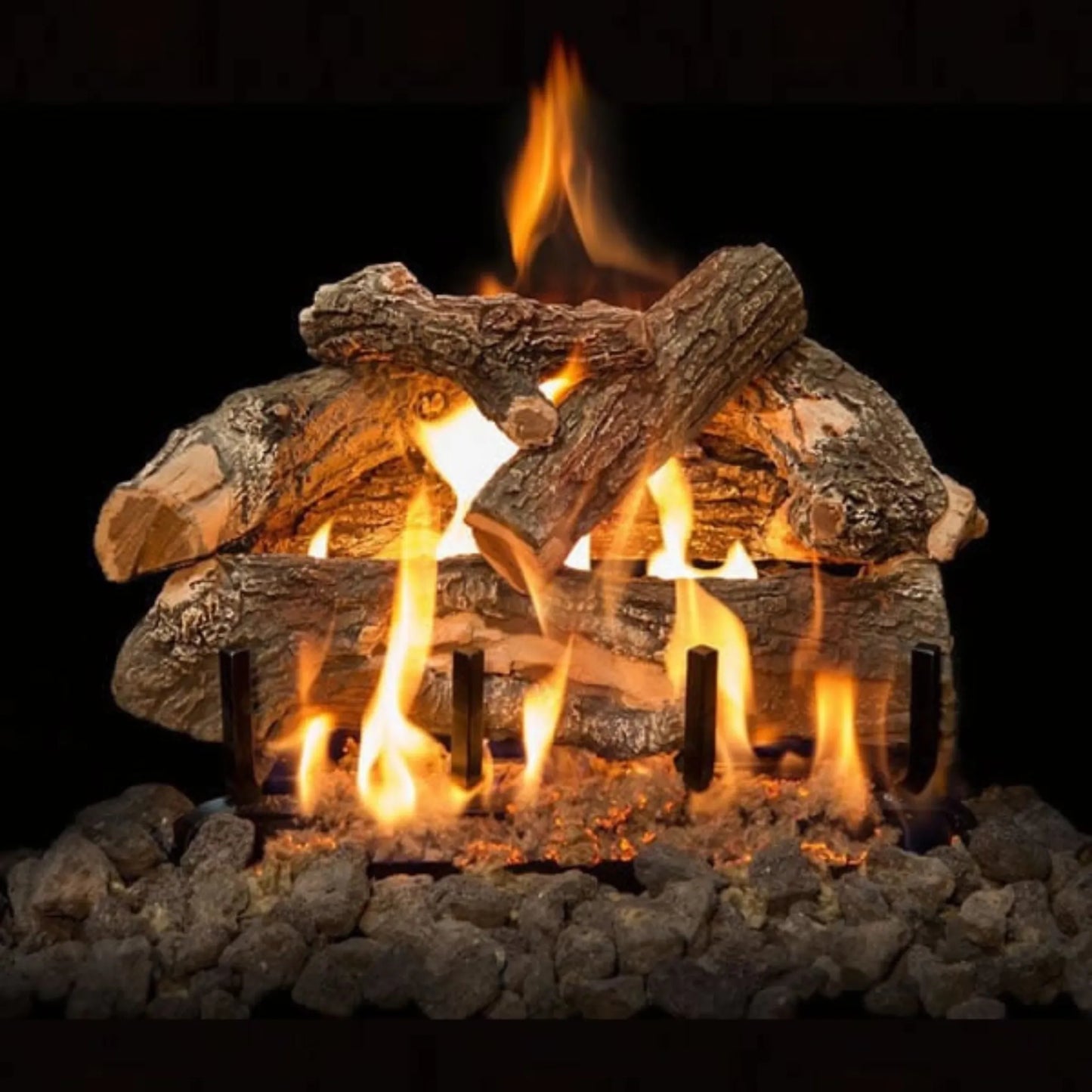 Arzn weathered oak see-through gas log set