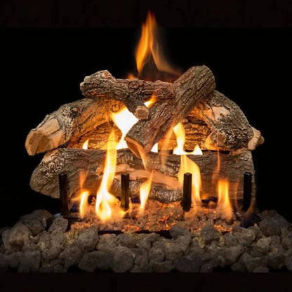 Arzn weathered oak see-through gas log set