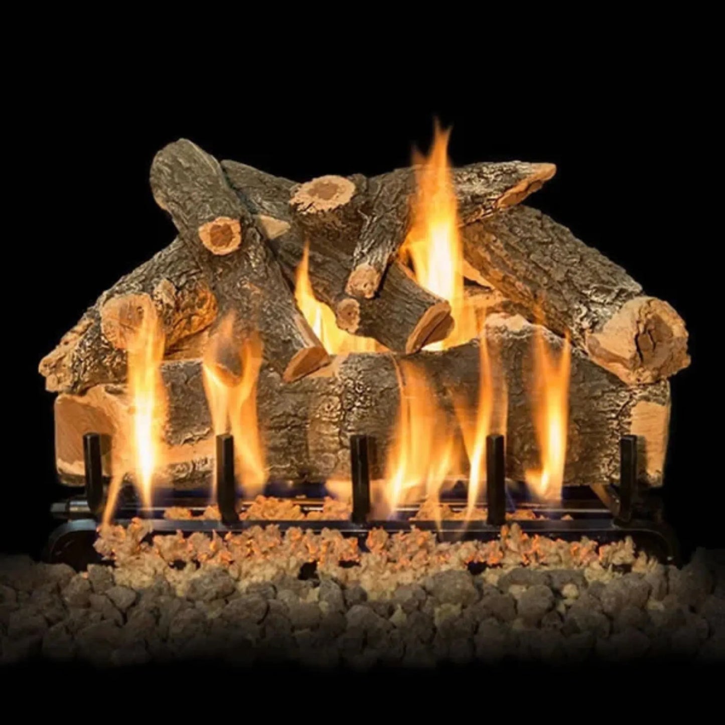 Arzn weathered oak see-through gas log set