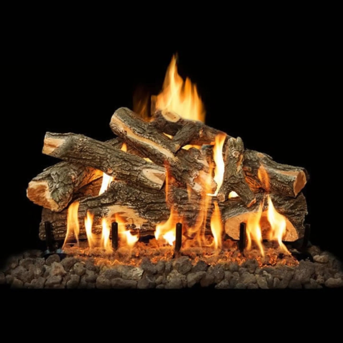 Arzn weathered oak see-through gas log set