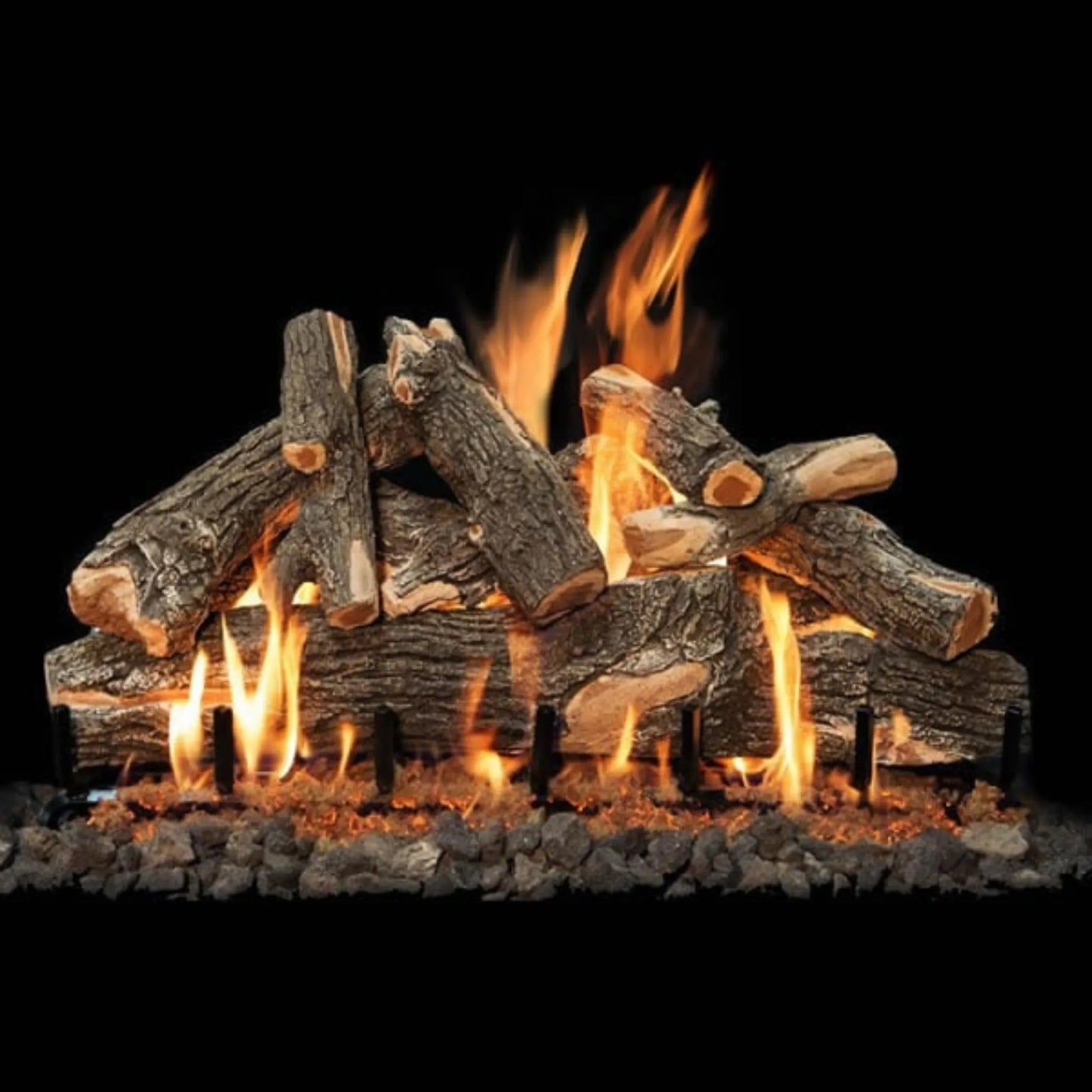 Arzn weathered oak see-through gas log set