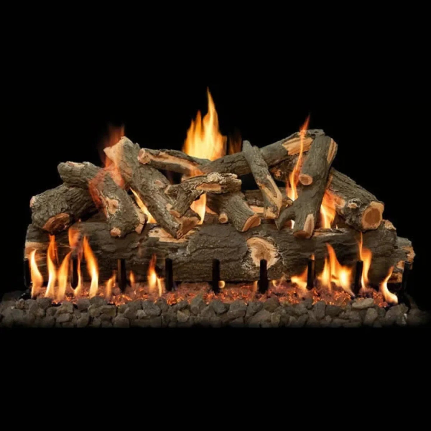 Arzn weathered oak see-through gas log set