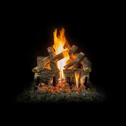 Az weathered oak charred outdoor gas log set