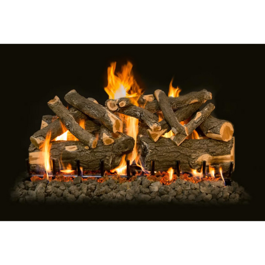 Az weathered oak charred outdoor gas log set