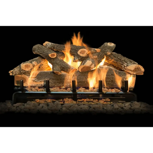Az weathered oak see-through outdoor gas log set