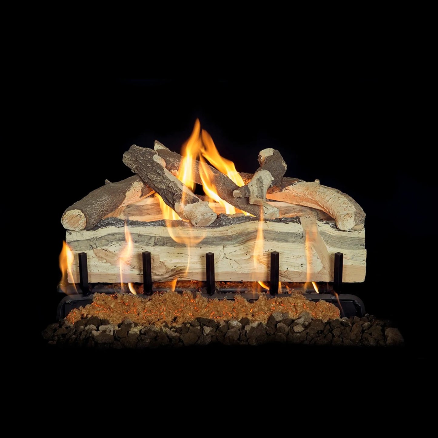 Blue pine split gas log set