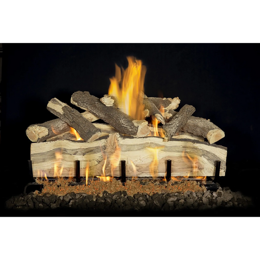 Blue pine split gas log set