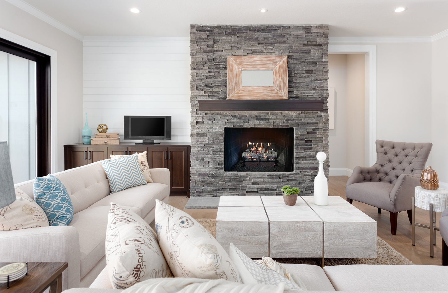 Glowfire arizona weathered oak charred gas log set