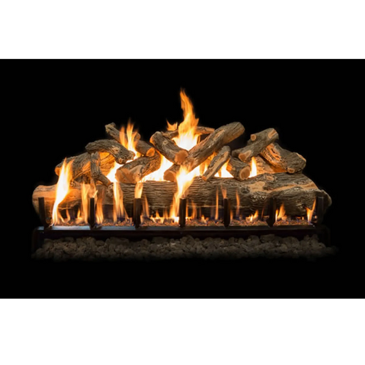 Jumbo weathered oak gas log set