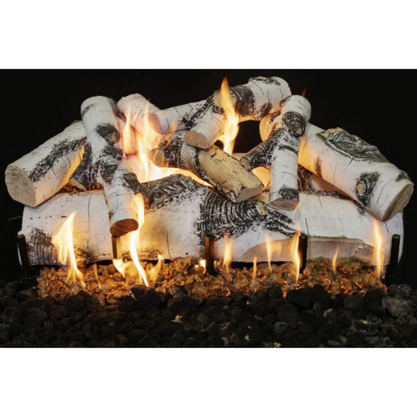 Quaking aspen see-through outdoor gas log set