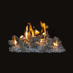 Western driftwood linear outdoor gas log set