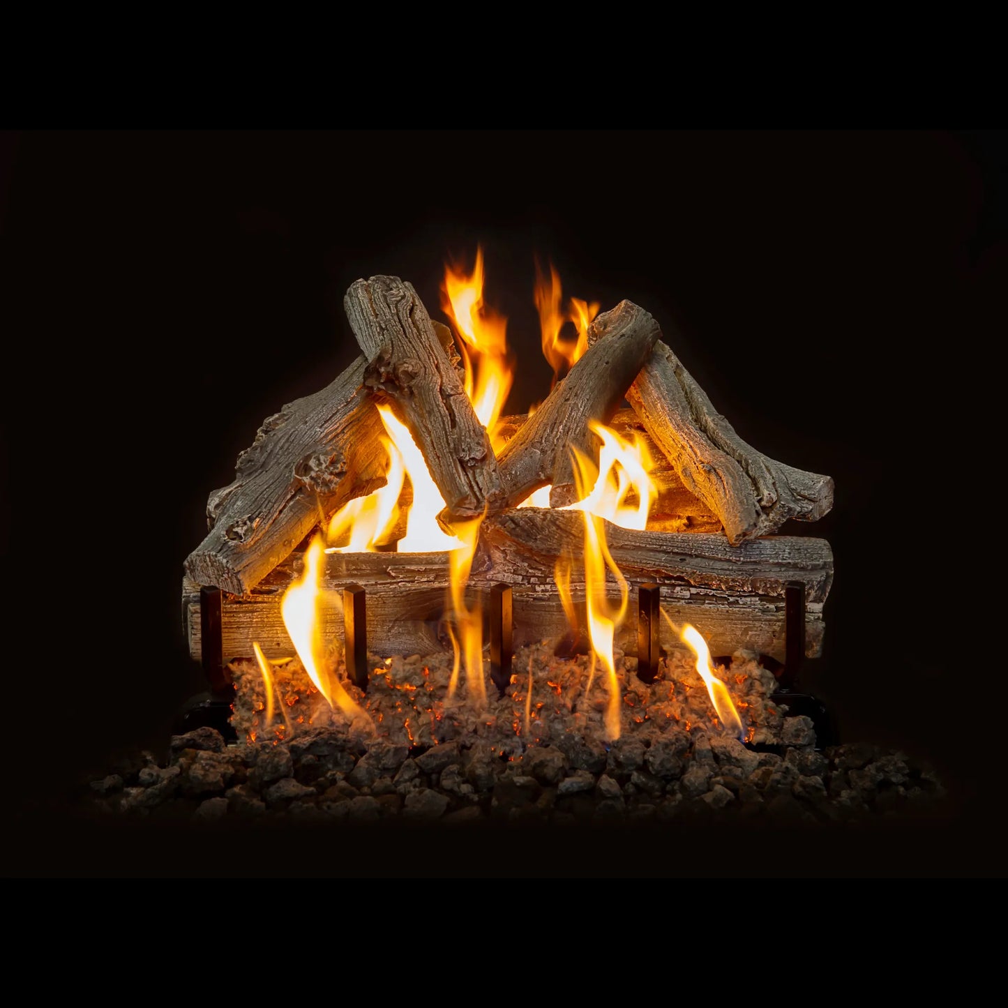 Western driftwood vented gas log set
