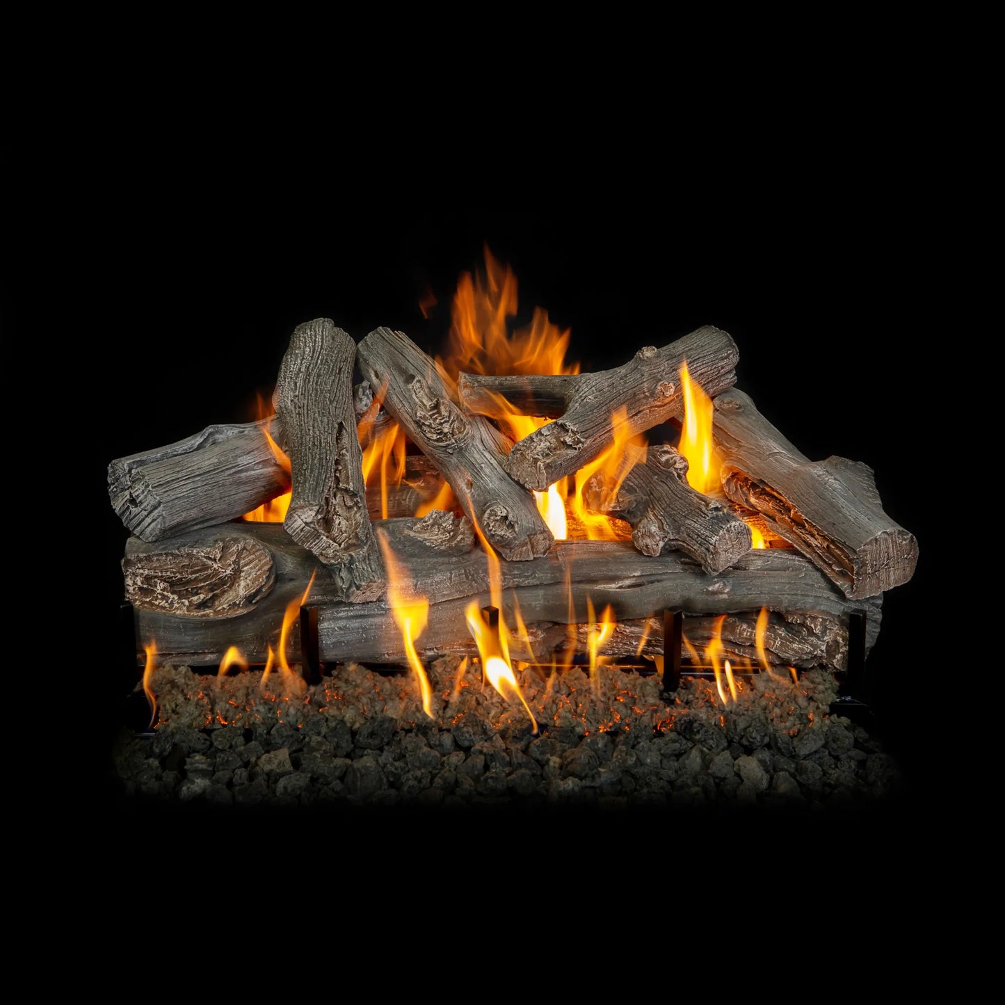 Western driftwood vented gas log set