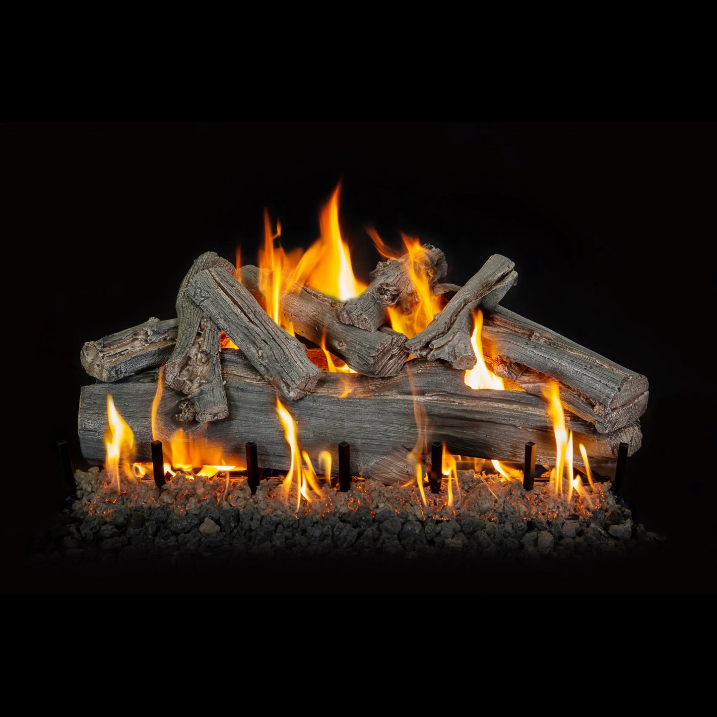 Western driftwood vented gas log set