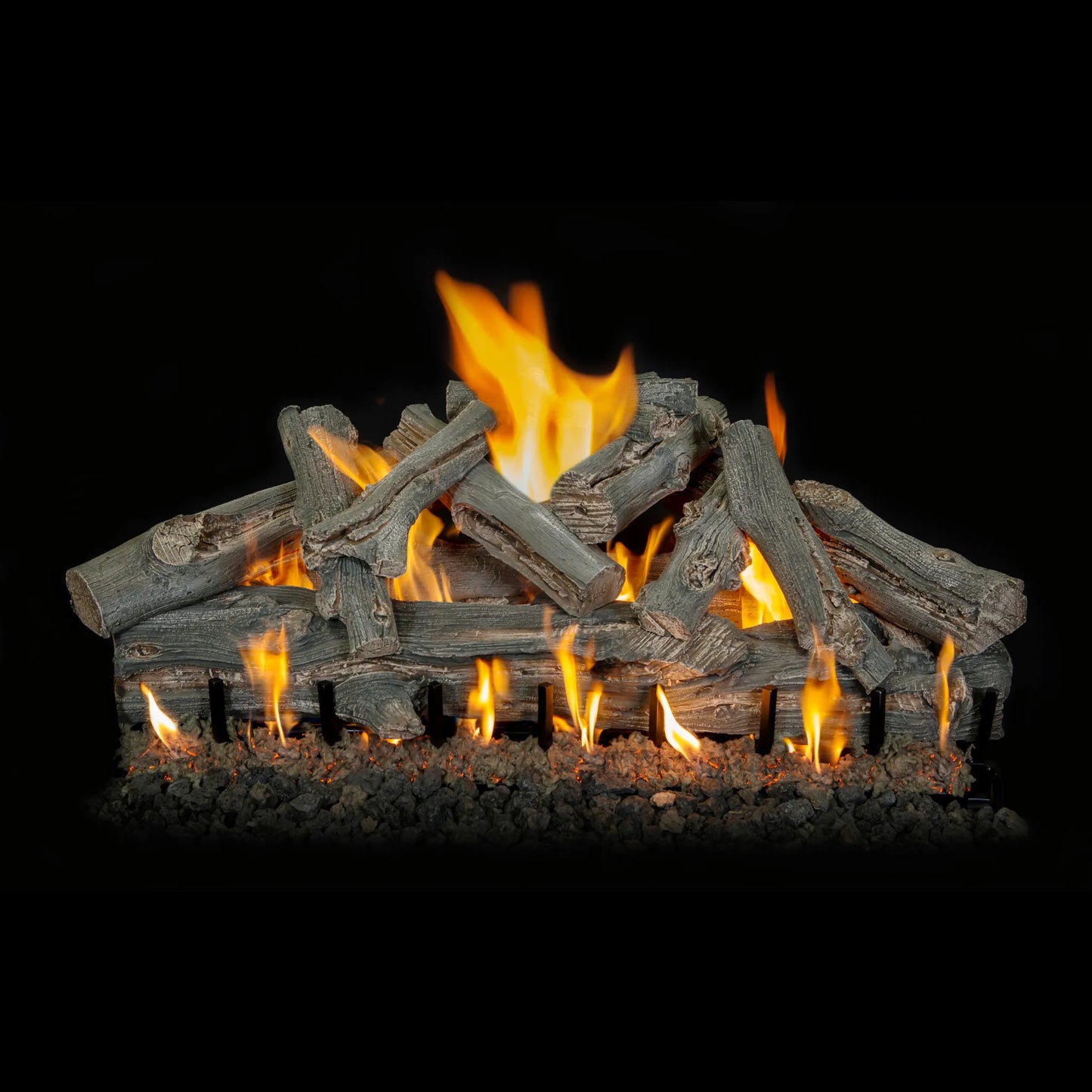 Western driftwood vented gas log set