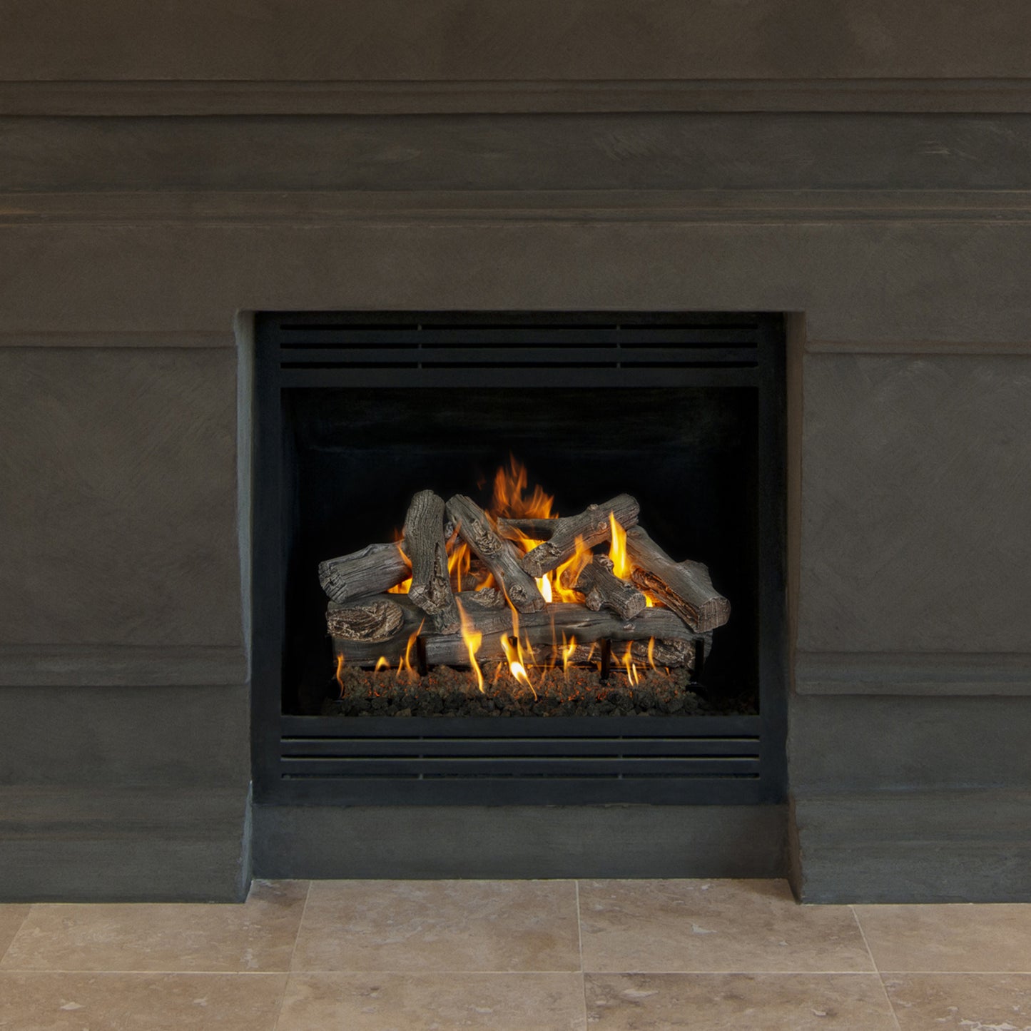 Western driftwood vented gas log set