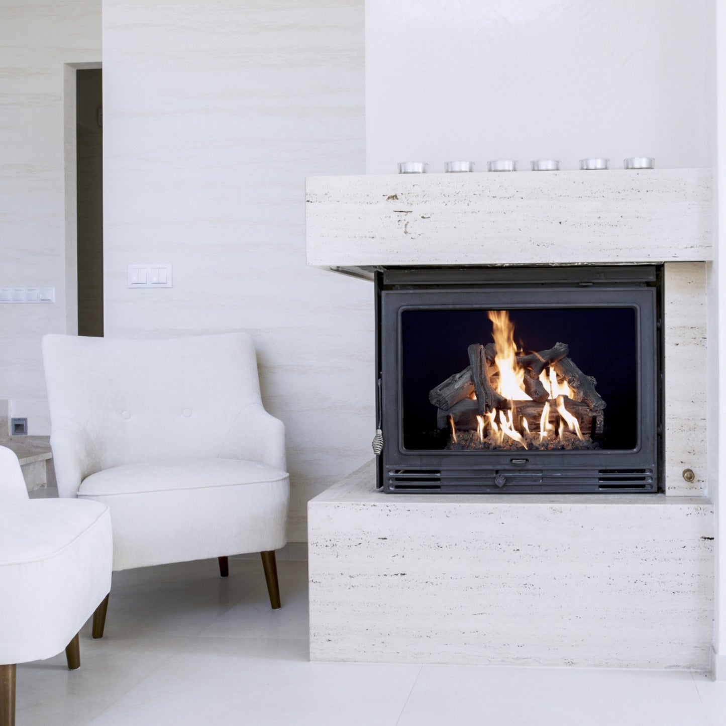 Western driftwood vented gas log set