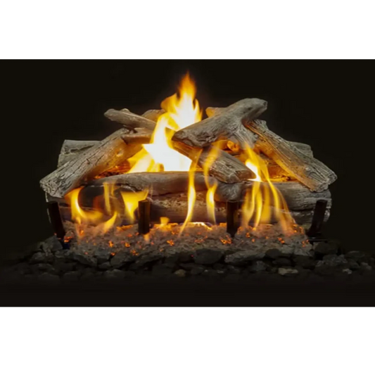 Western driftwood vented see-through gas log set