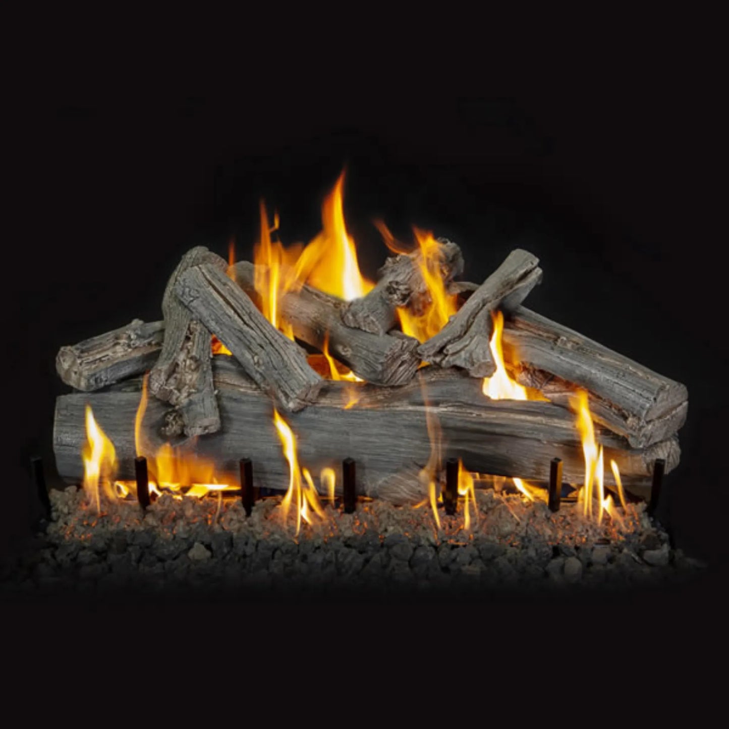 Western driftwood outdoor gas log set