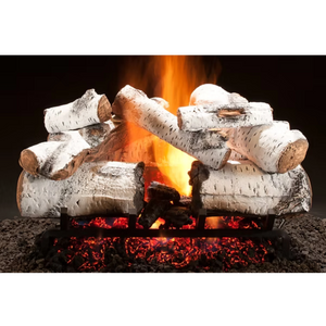 Aspen timbers radiant heat see through vented gas logs