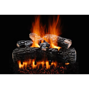 Charred blazing pecan vented gas logs