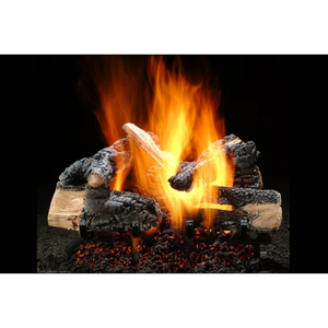 Charred inferno vented gas logs