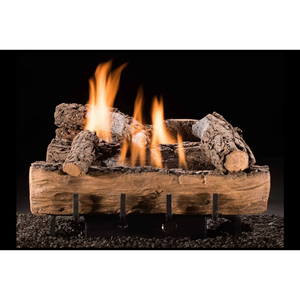 Weathered oak vent free gas logs