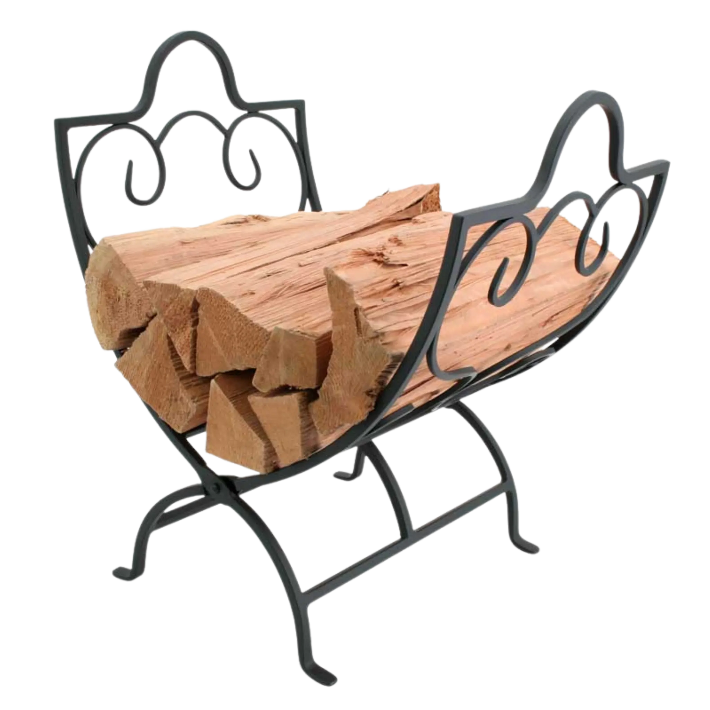 Country Scroll Wood Holder Black