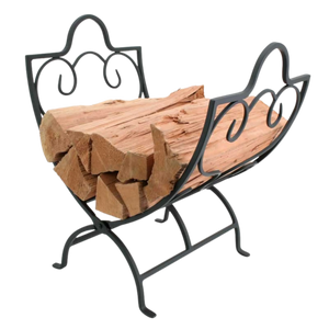 Country Scroll Wood Holder Black