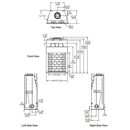 Ashland open wood fireplace