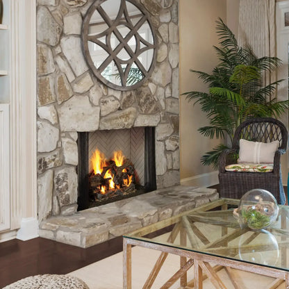 Ashland open wood fireplace