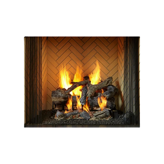 Ashland open wood fireplace