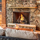 Courtyard outdoor gas fireplace