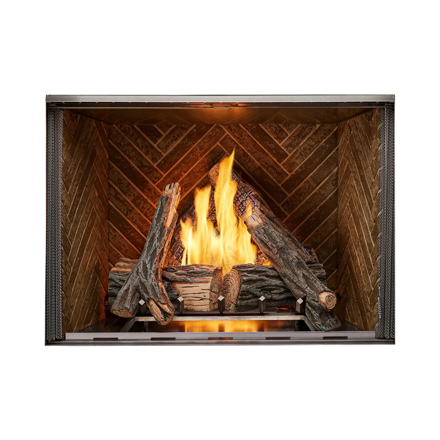 Courtyard outdoor gas fireplace