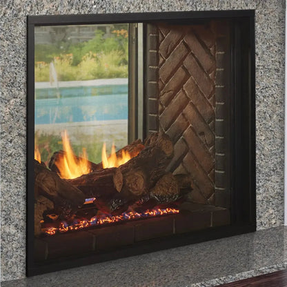 Fortress outdoor see-through gas fireplace