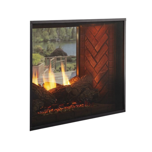 Fortress outdoor see-through gas fireplace