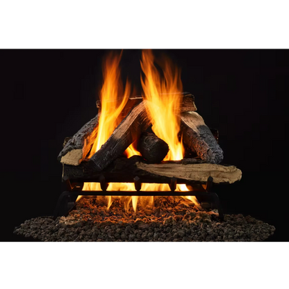 Kindled stack indoor vented gas log set