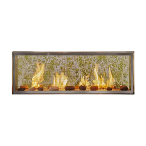 Lanai outdoor see-through gas fireplace