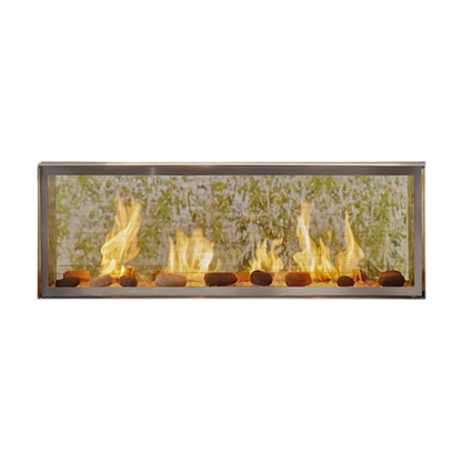 Lanai outdoor see-through gas fireplace
