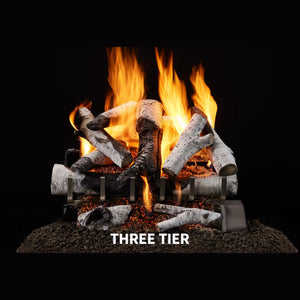 Outdoor grand birch gas log set