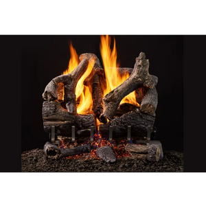 Outdoor grand oak gas logs set