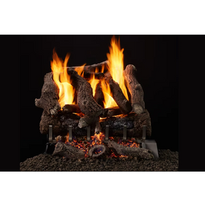 Outdoor heritage oak gas log set