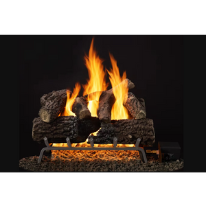 Outdoor smoldering timberland oak gas log set